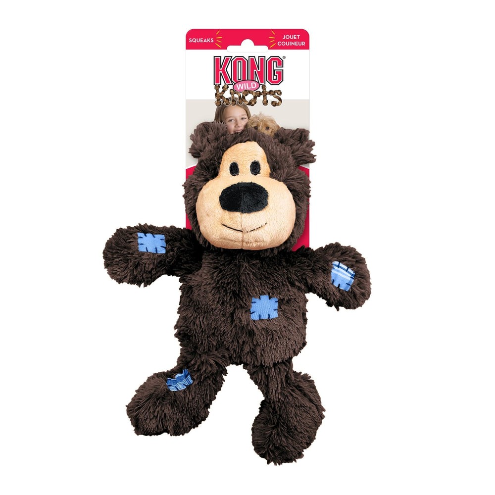 KONG Wild Knots Bears reinforced plush body for tougher sessions.