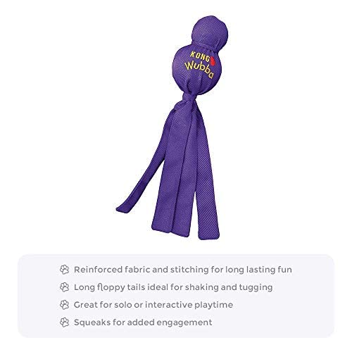 KONG Wubba large tail handle shown for easy pickup and throw