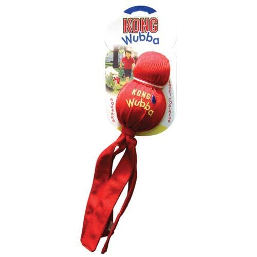KONG Wubba Squeak Dog Toy Small Pack-3 front view for interactive play and durability.