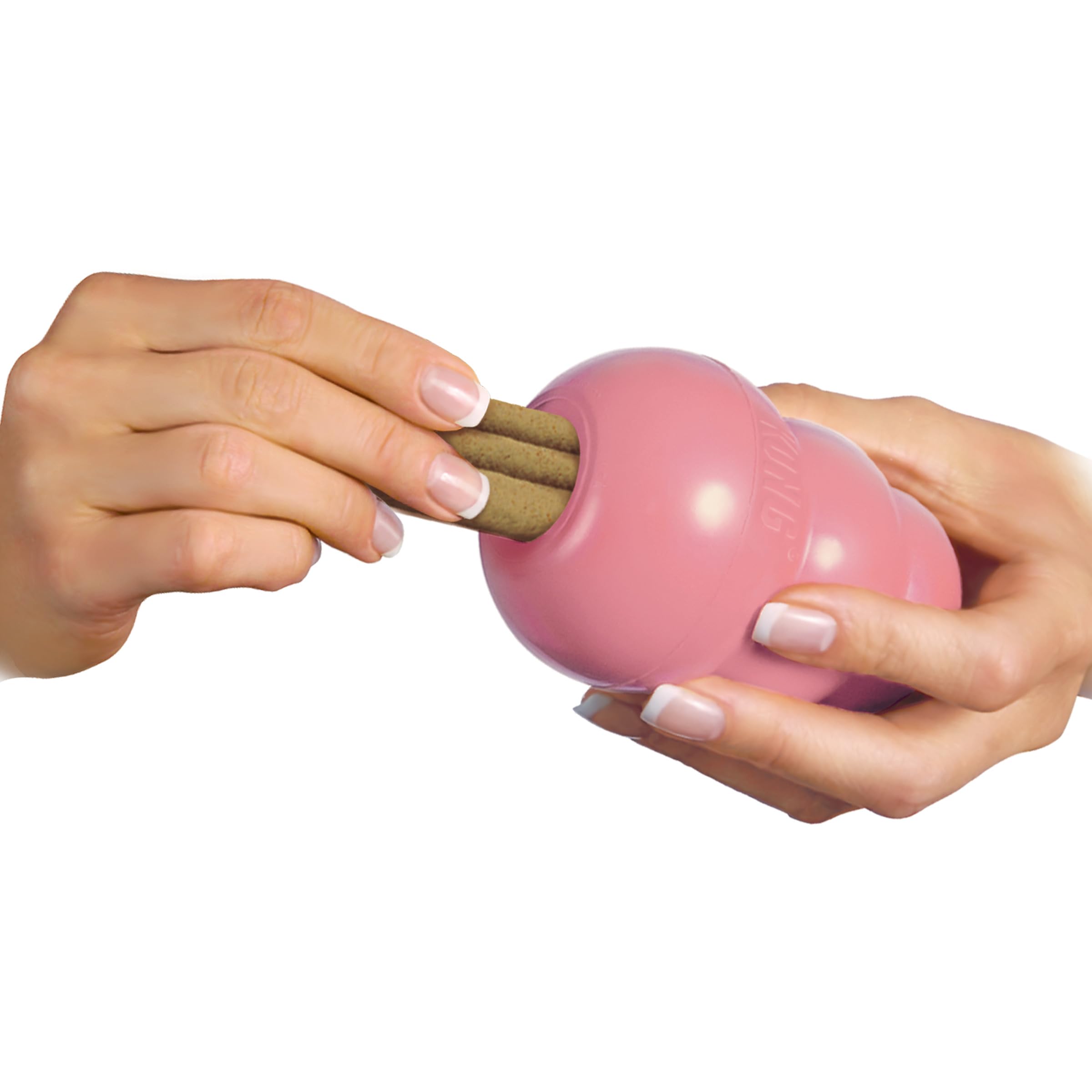 KONG Ziggies Puppy Small stuffing-treat demonstrates versatile use with KONG toys.