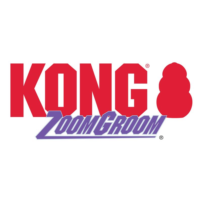 KONG ZoomGroom blue-made-in-USA badge highlighting quality construction