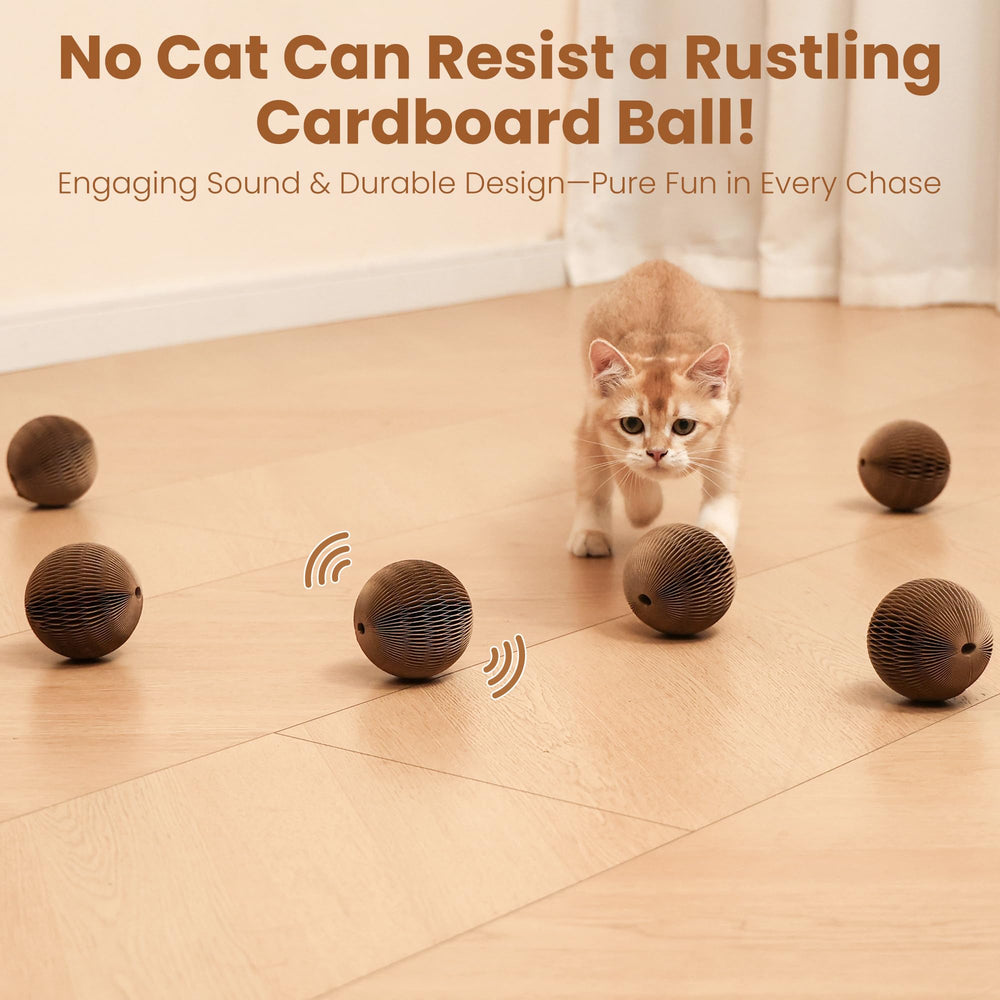 KONOATOR cardboard cat ball bell in motion promotes chasing and batting