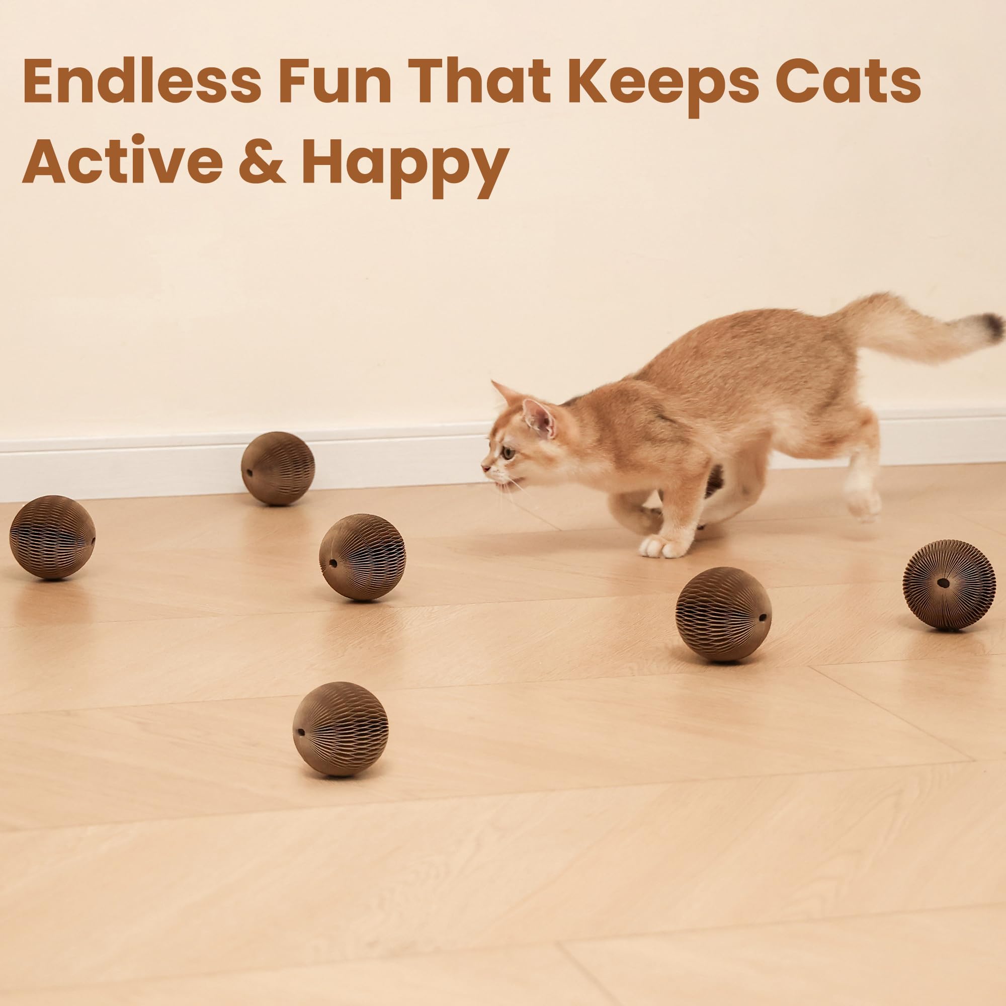 KONOATOR cardboard cat ball bell multi-pack for multiple cats