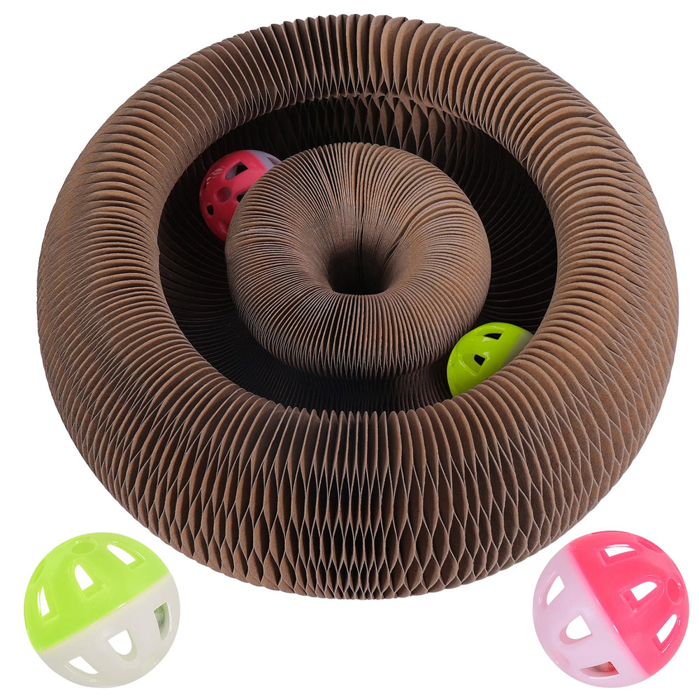 KONOATOR Kitty Kurlz interactive scratcher folded for compact storage and travel