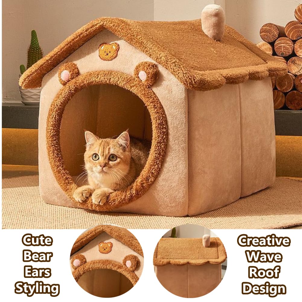 KooTeedd cat bed inside-snug-view highlights private space for pets.