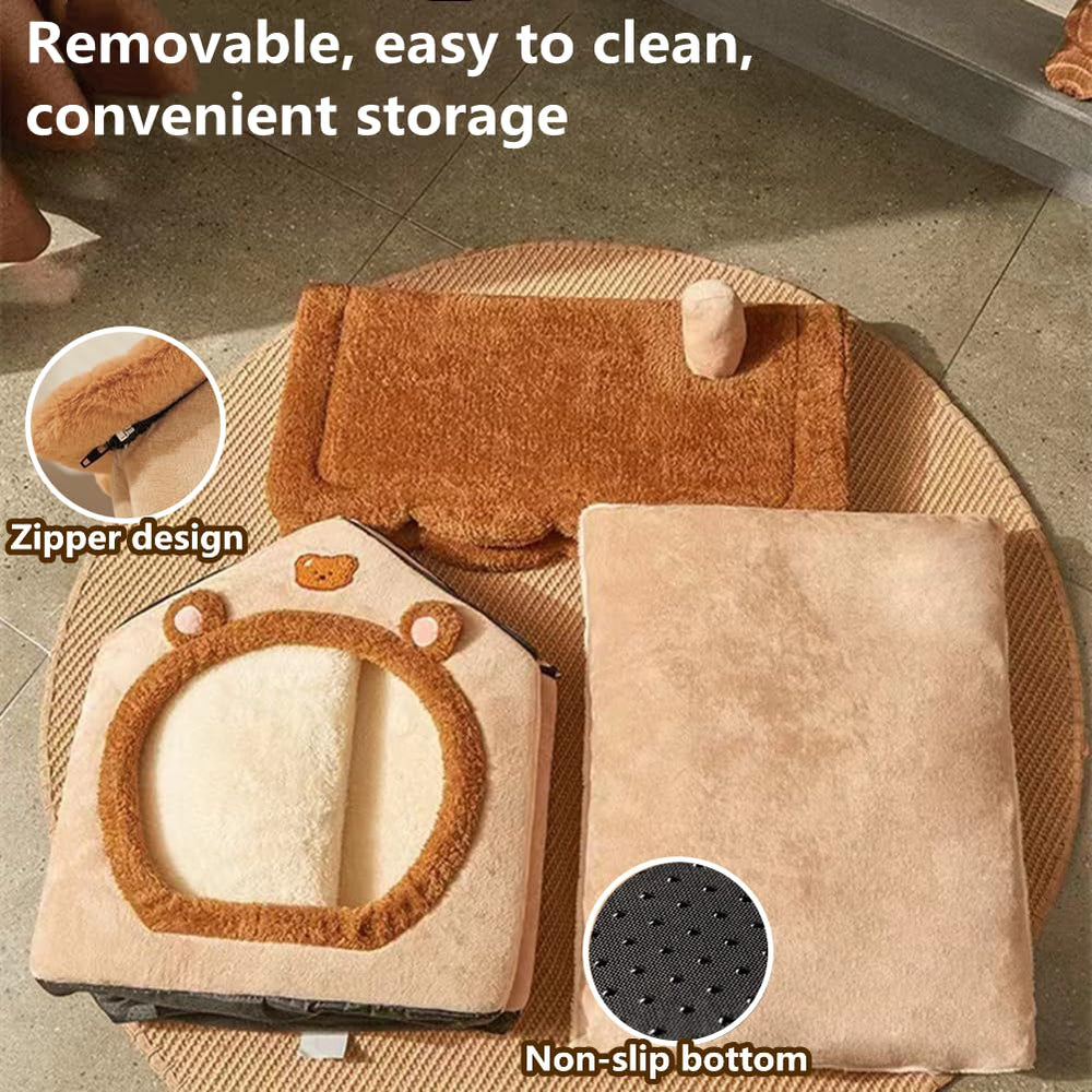 KooTeedd cat bed machine-washable emphasizes easy cleanup after adventures.