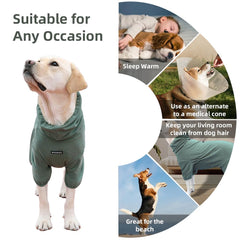 KOOGAL Dog Pajamas green Velcro closure for quick dressing