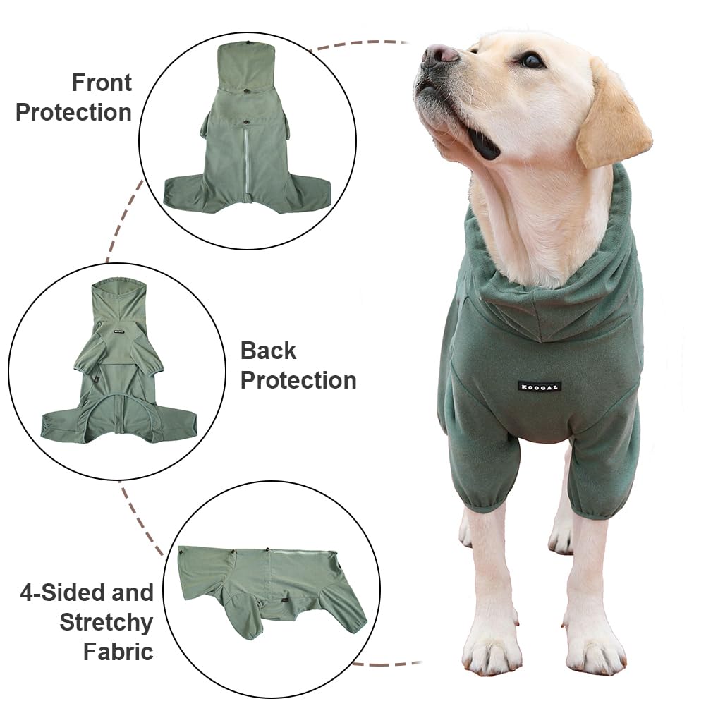 KOOGAL Dog Pajamas green four-leg coverage keeps paws warm