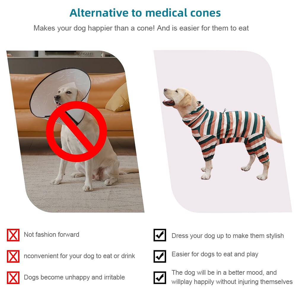 KOOGAL dog pajamas in recovery use scene, gentle coverage for pets