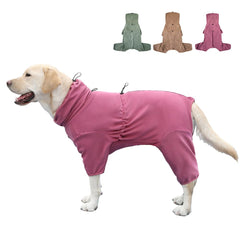 KOOGAL dog pajamas red side view highlights flexible fit for comfort.