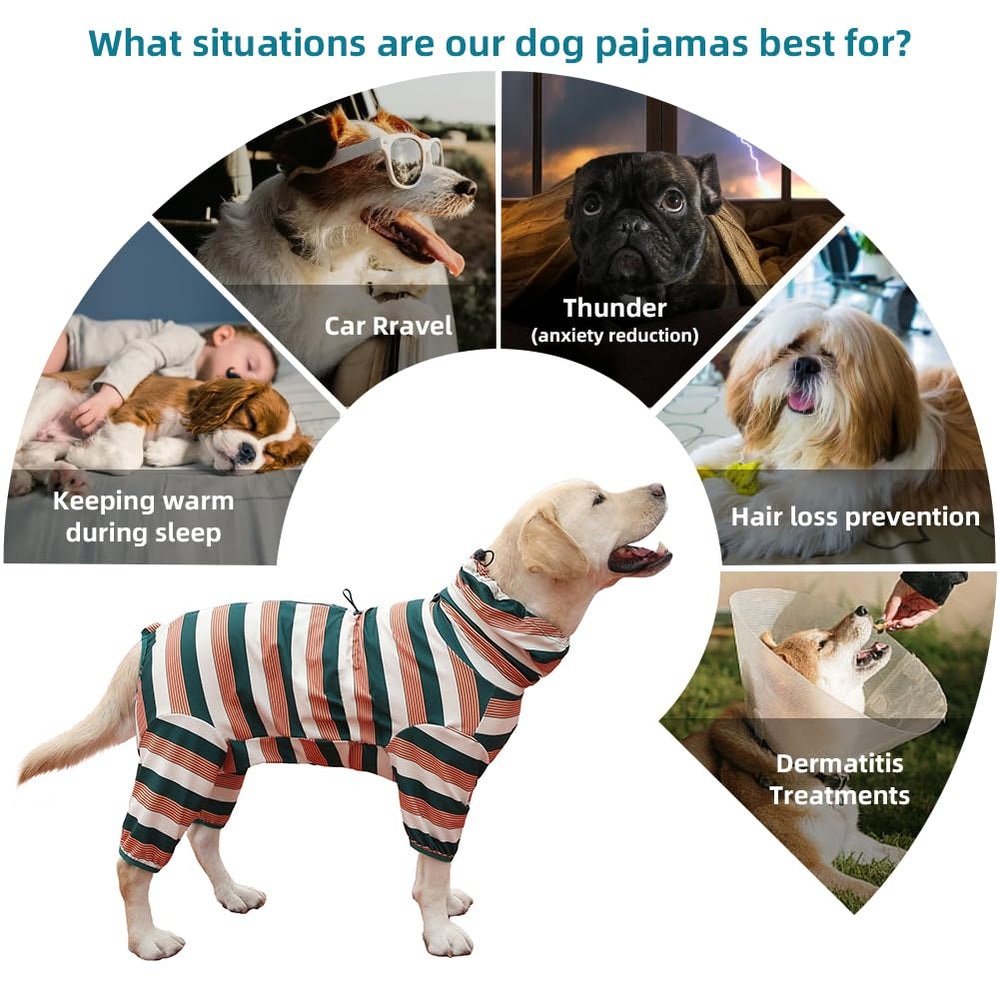 KOOGAL dog pajamas right side view showing four-leg jumpsuit design for warmth.