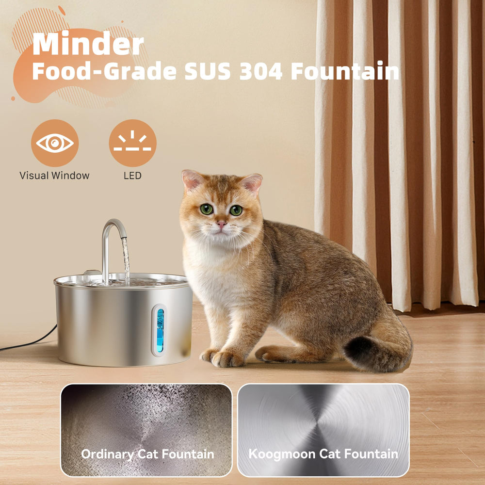 KOOGMOON fountain with quiet pump keeps home peaceful during pets drinking