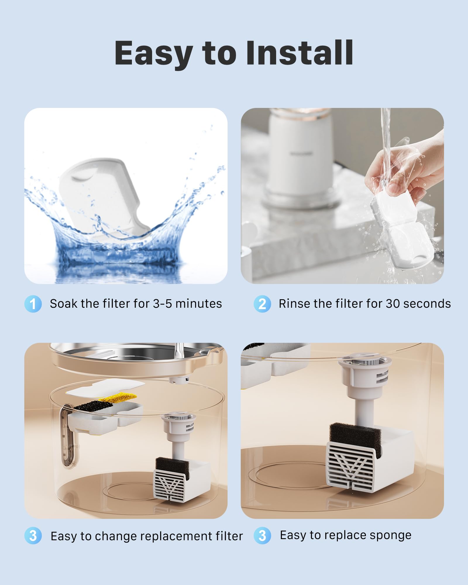 KOOGMOON universal compatibility pack fits most standard cat fountains