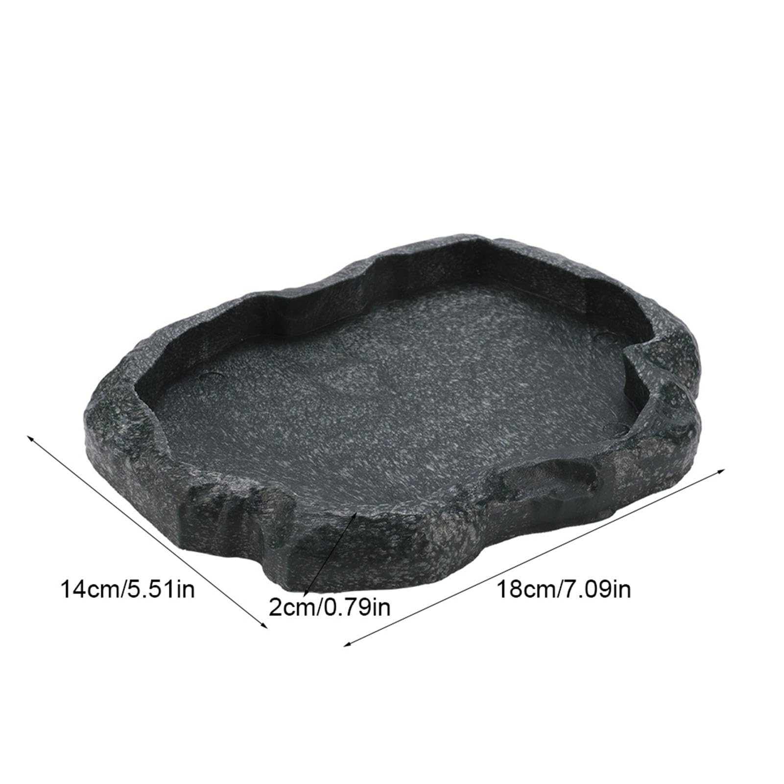 KooingTech tortoise water dish showing imitation rock texture for natural terrarium look.