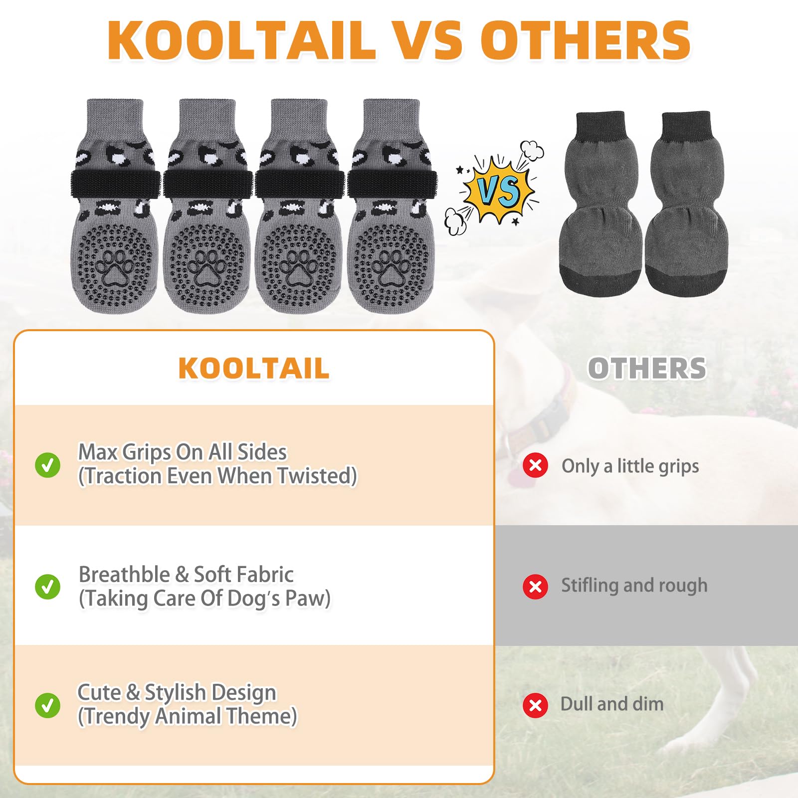 KOOLTAIL adjustable straps create a secure fit during walks.