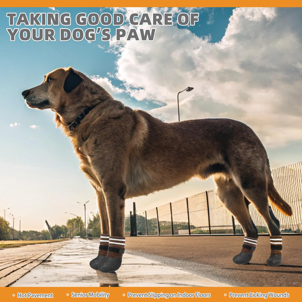 KOOLTAIL anti-slip dog socks adjustable straps help secure walking.