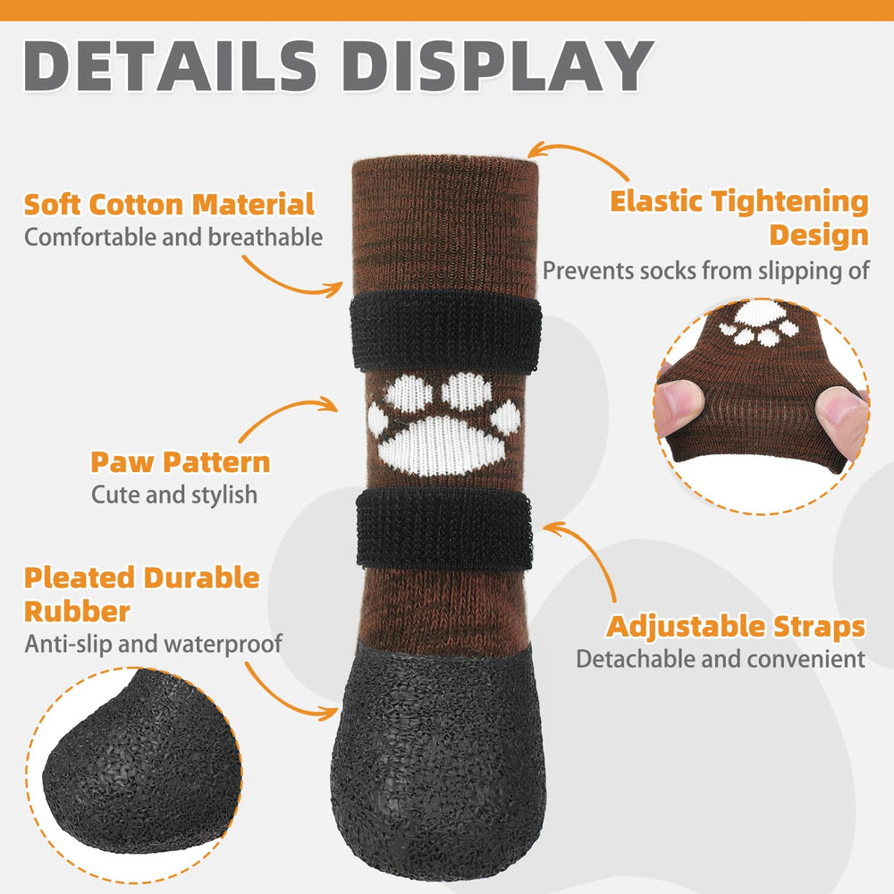 KOOLTAIL anti-slip dog socks bottom grip showing non-slip sole for traction.