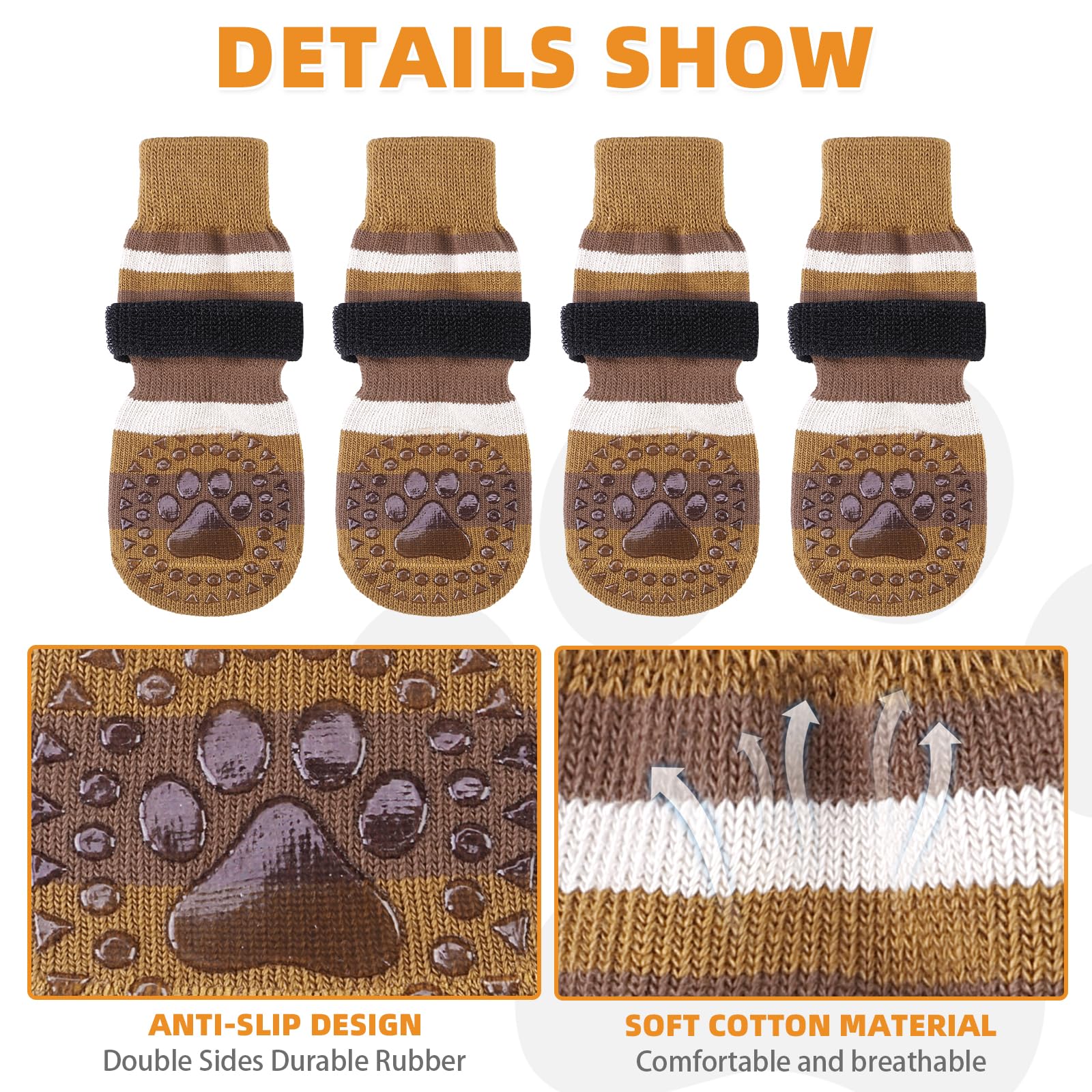 KOOLTAIL colorway of anti-slip socks with paw pattern for cute visible grip