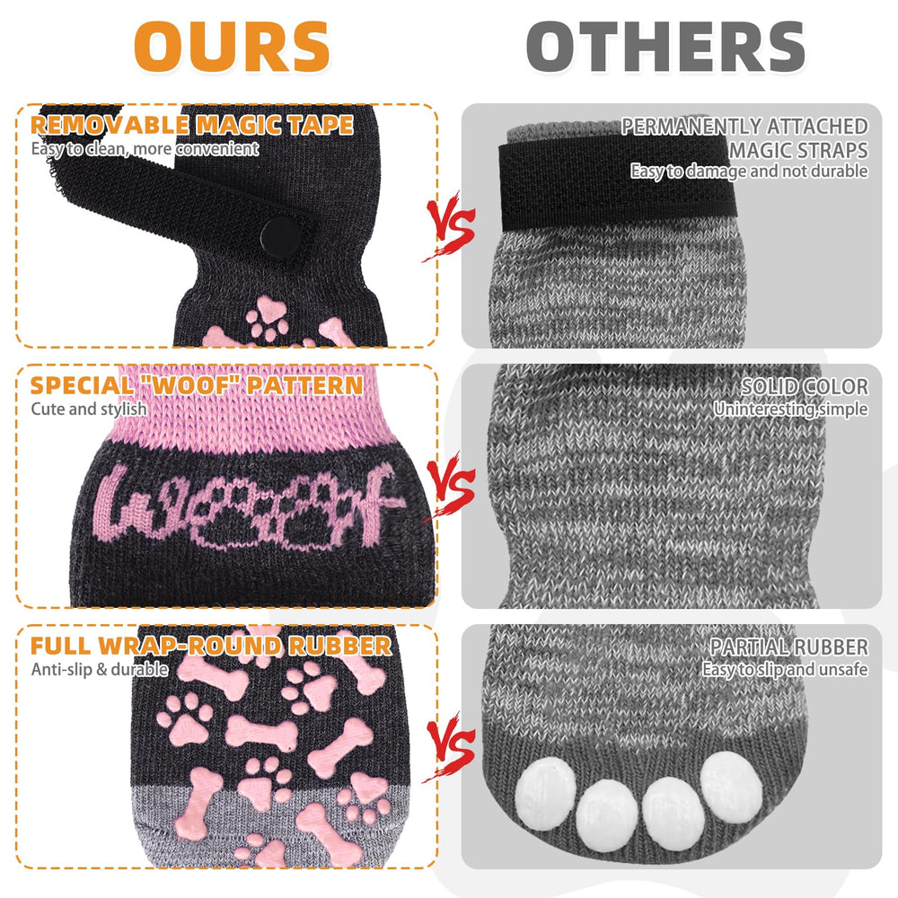 KOOLTAIL large-fit dog socks showing secure fit on a paw