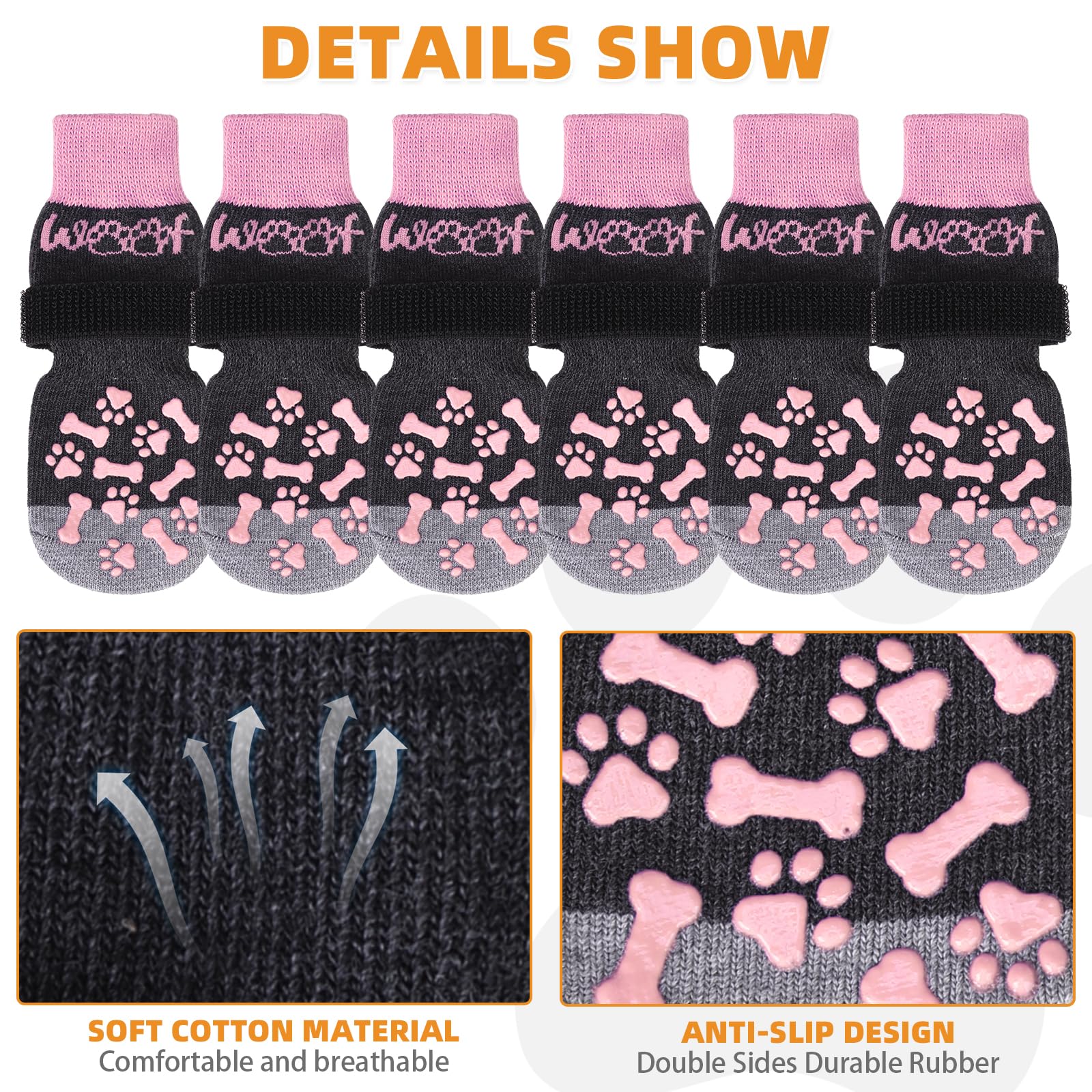 KOOLTAIL socks worn on paws providing reliable traction on smooth floors