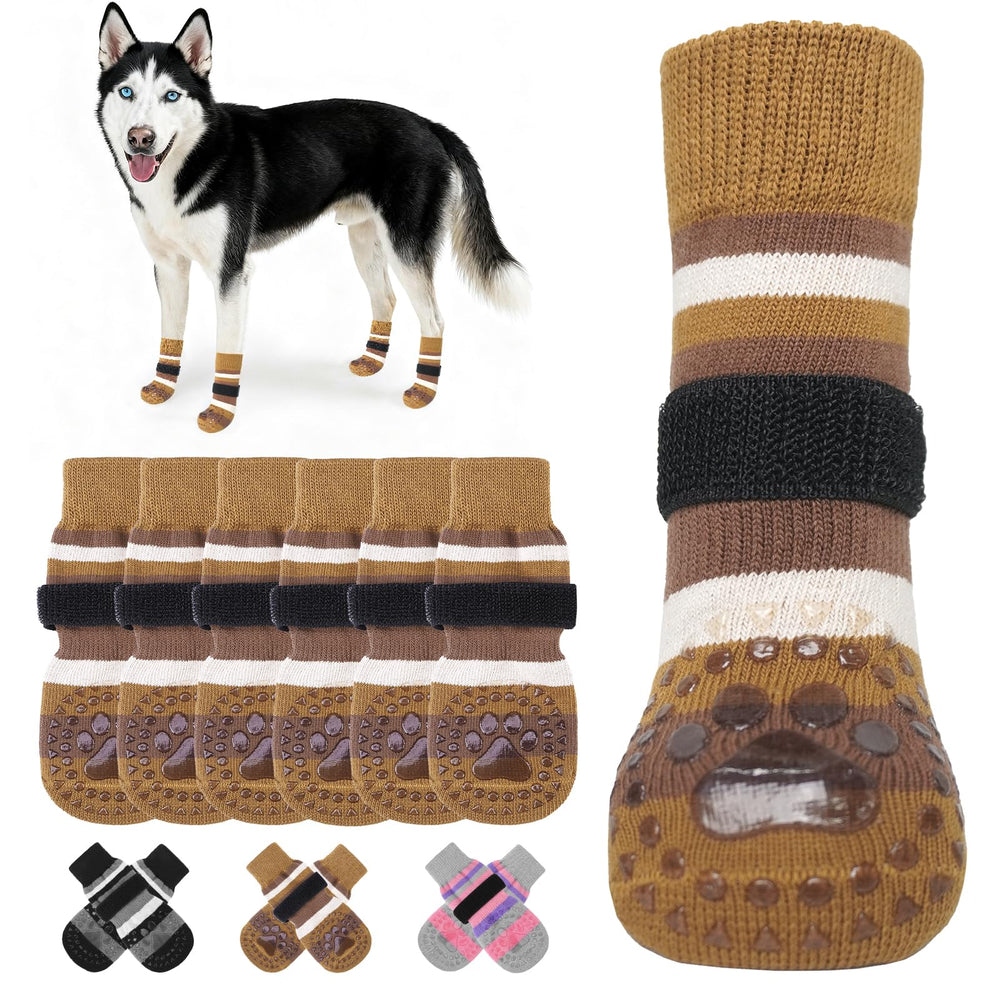 KOOLTAIL anti-slip dog socks side view highlighting traction on smooth floors