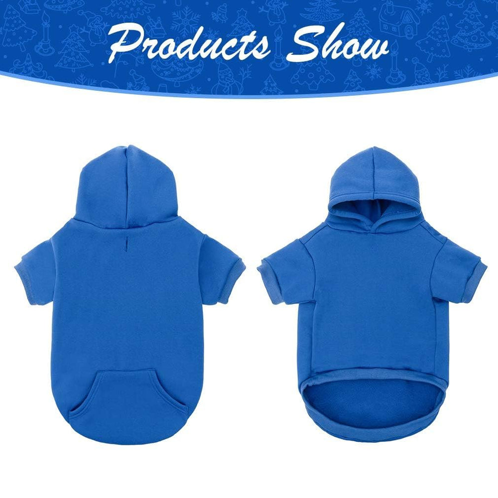 KOOLTAIL Basic dog hoodie blue back view highlighting snug coverage for cold weather