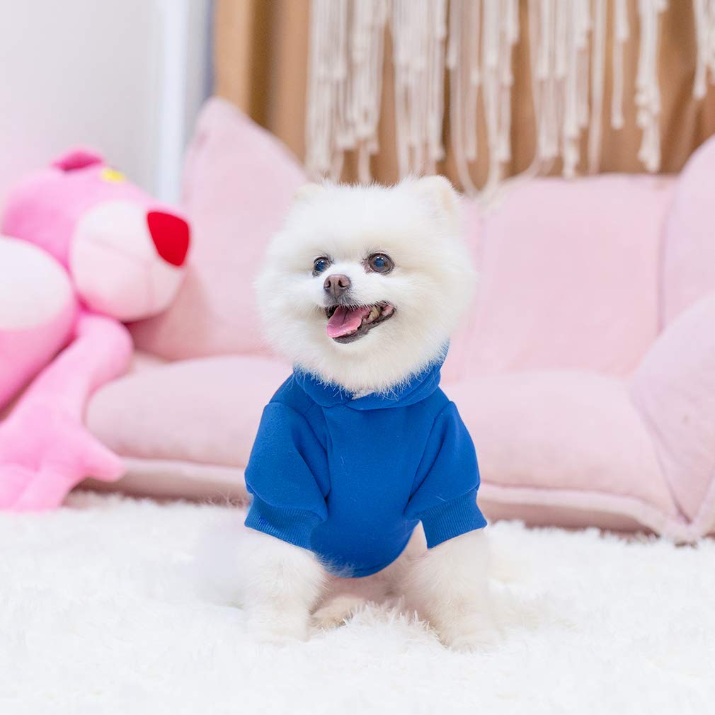 KOOLTAIL Basic Dog Hoodie blue material-texture emphasizes soft inner nap