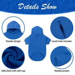 KOOLTAIL Basic Dog Hoodie blue pocket-detail keeps small treats handy