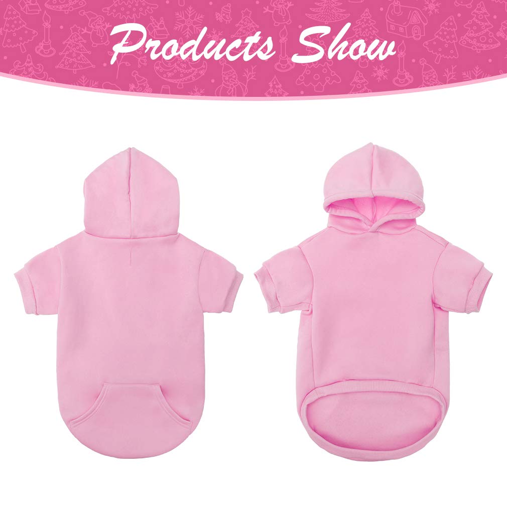 KOOLTAIL Basic Dog Hoodie pink back view highlighting full coverage warmth