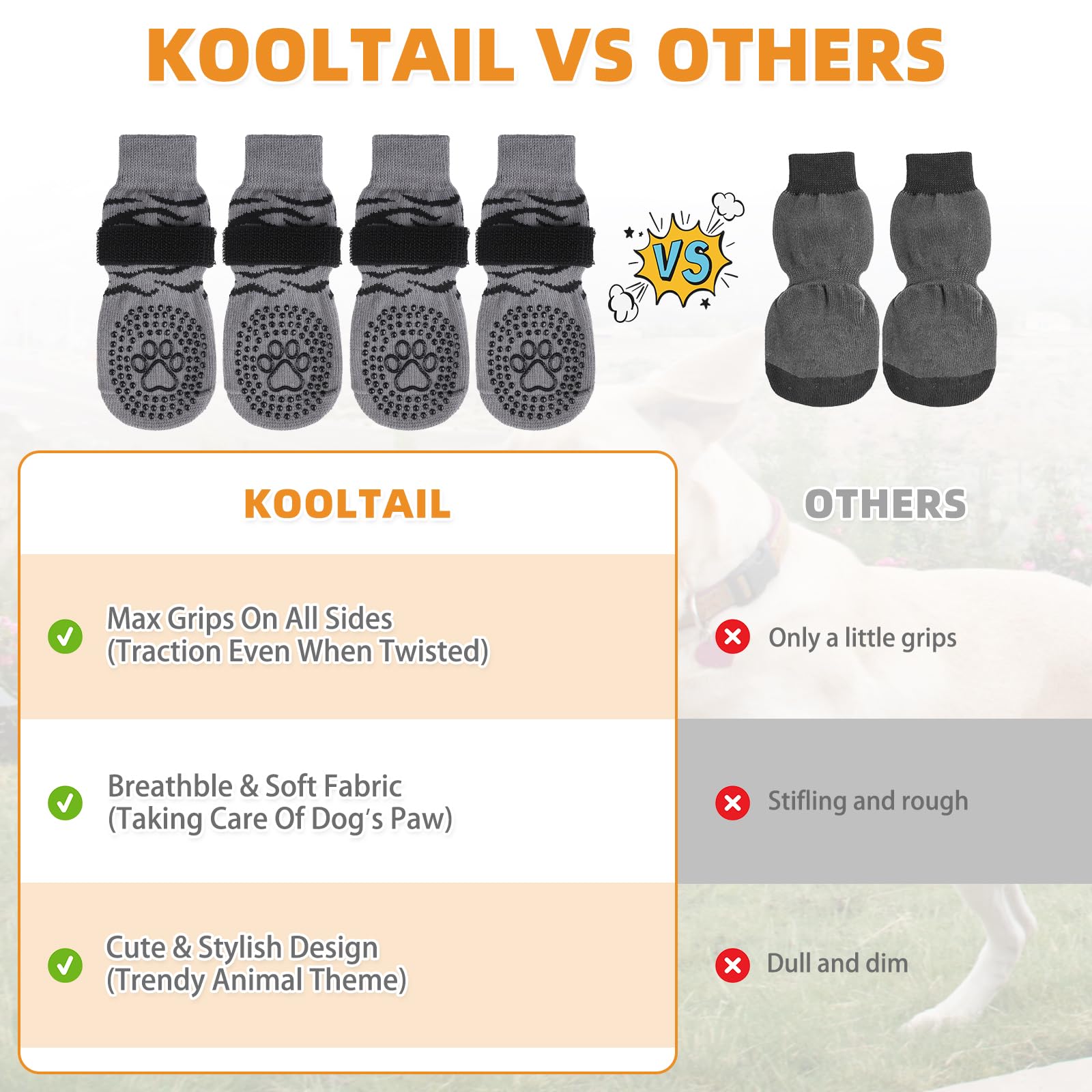 KOOLTAIL calcetines con correas ajustables aseguran un ajuste seguro.