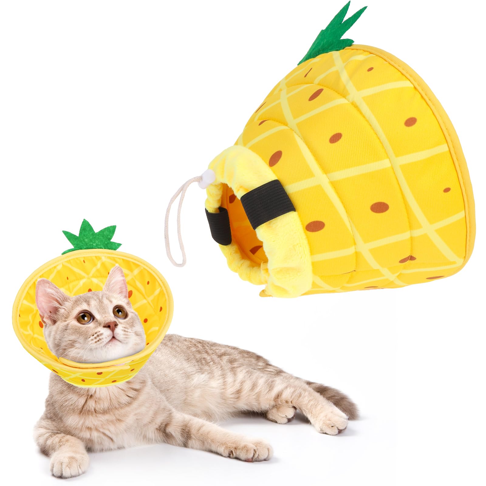 KOOLTAIL cat cone donut pattern front view for comfortable recovery