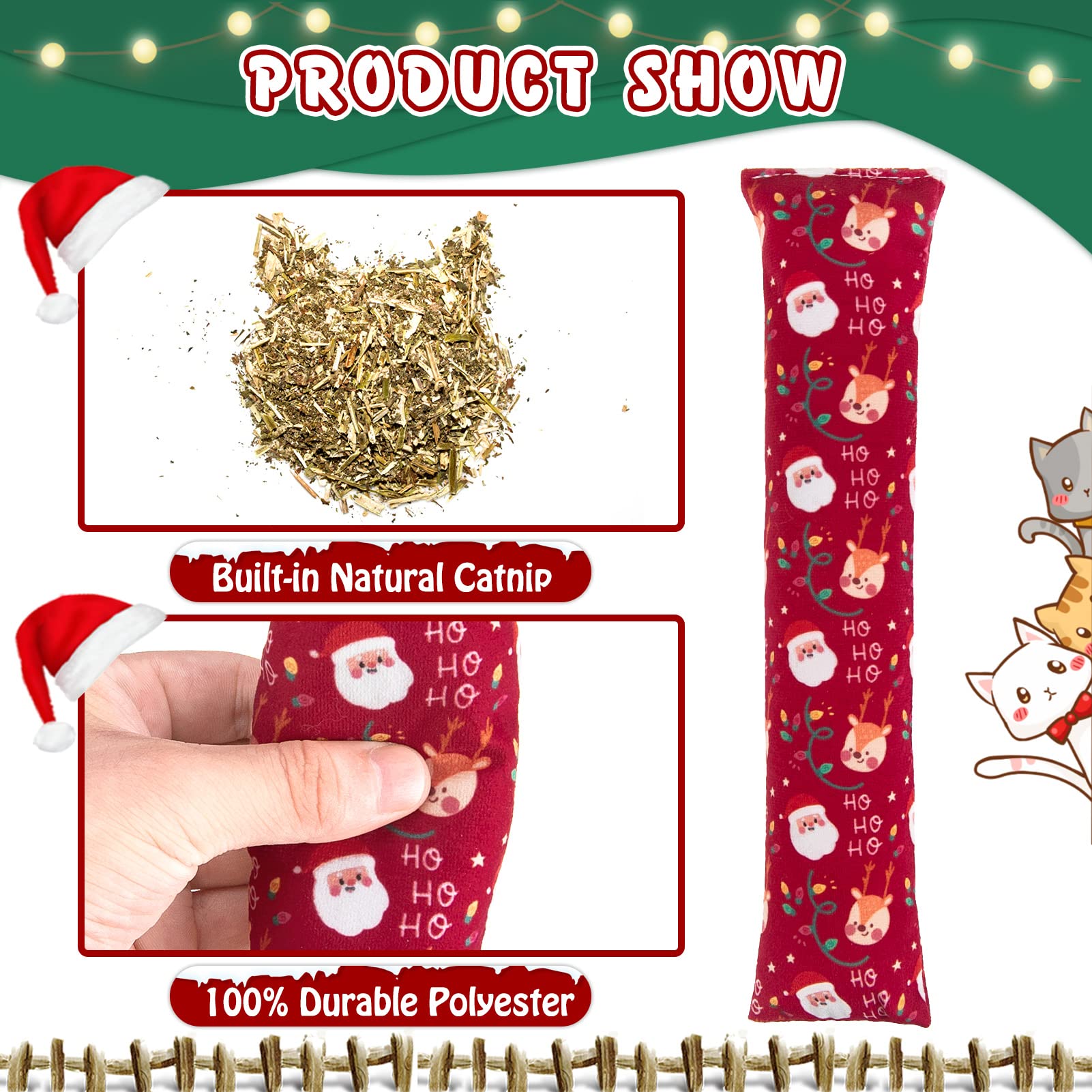 KOOLTAIL catnip toy pack side view shows soft polyester surface