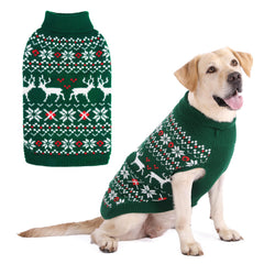 KOOLTAIL Christmas dog sweater with reindeer pattern, festive look for holiday outings.