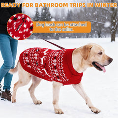 KOOLTAIL Christmas Dog Sweater knit texture captures durable warmth during outdoor adventures.
