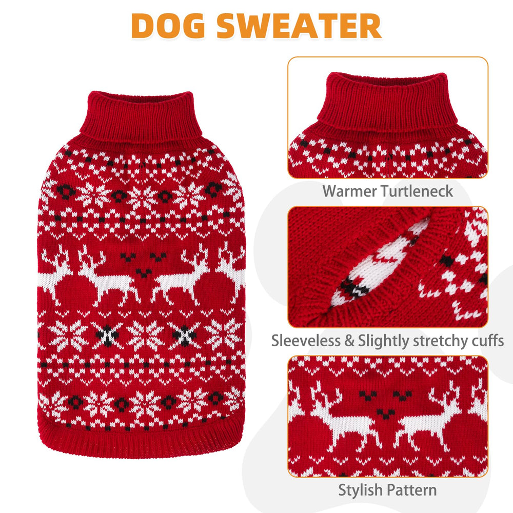 KOOLTAIL Christmas Dog Sweater snowflake pattern provides festive style and snug fit for chilly outings.