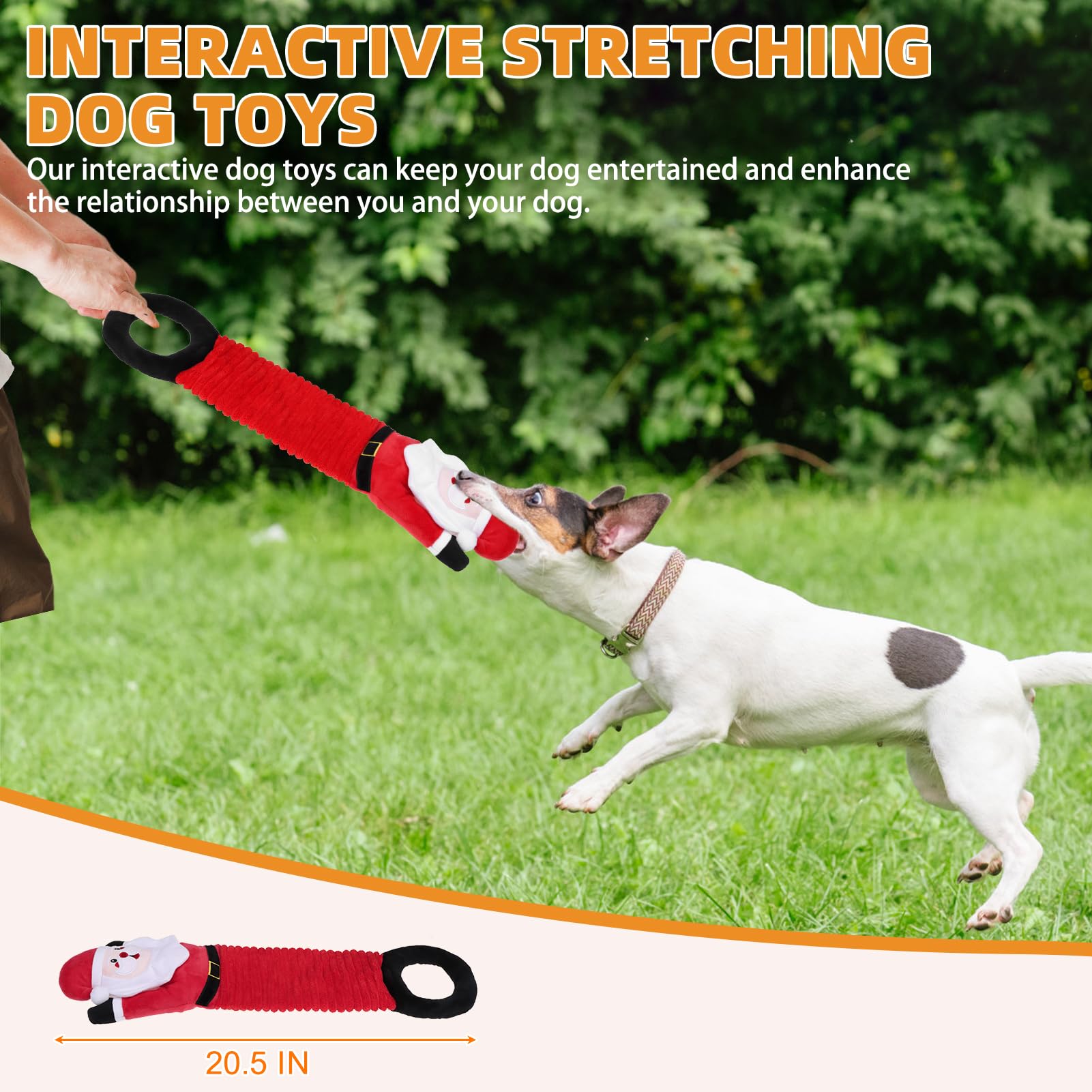 KOOLTAIL interactive Santa toy with stretchable body for tug-of-war and training fun