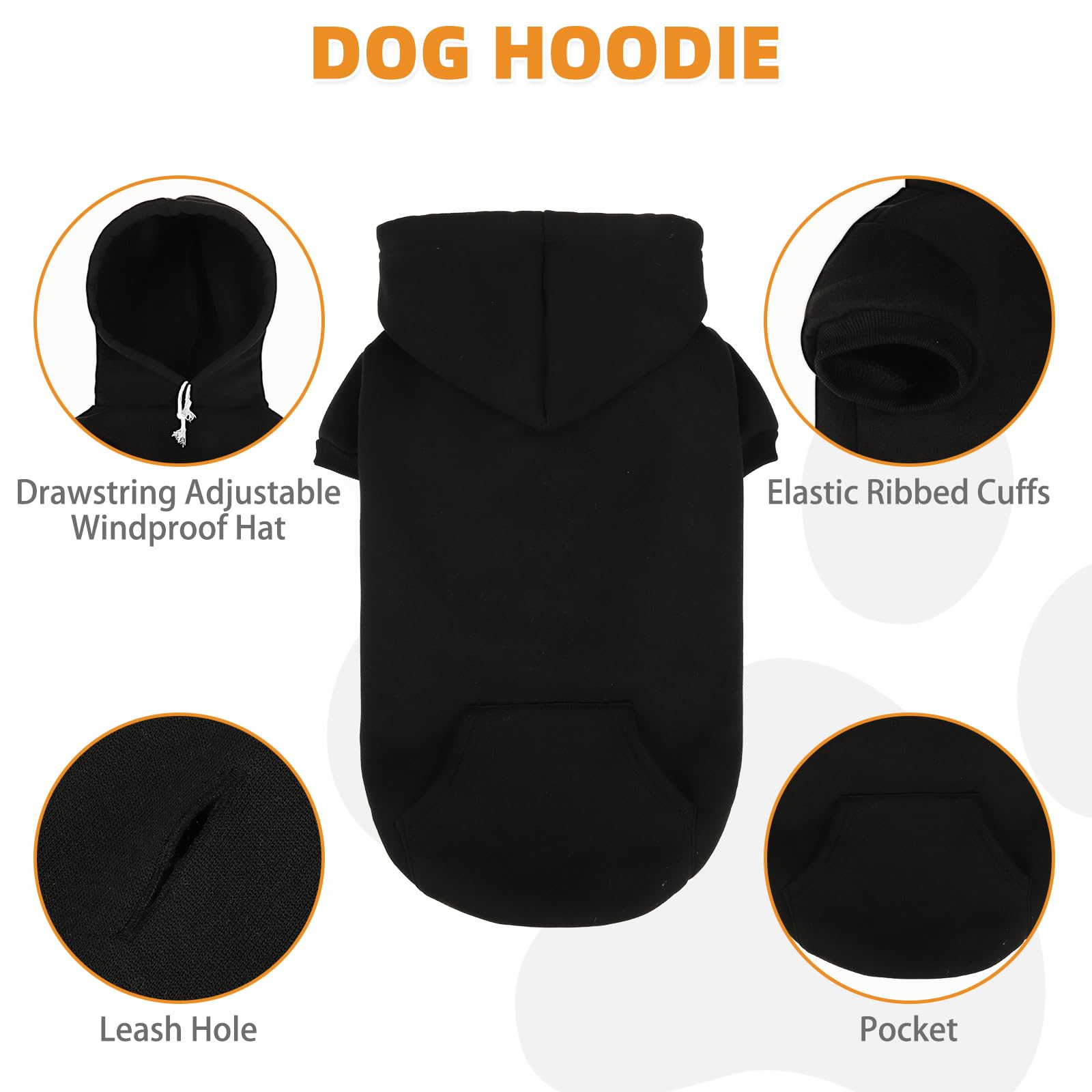 KOOLTAIL Dachshund Hoodie leash hole closeup for easy, secure walks.
