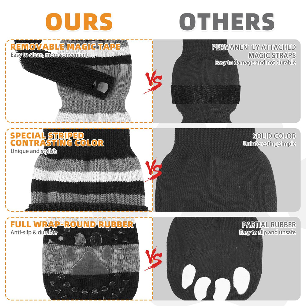 Kooltail detachable-strap dog socks demonstrate adjustable, secure fit.