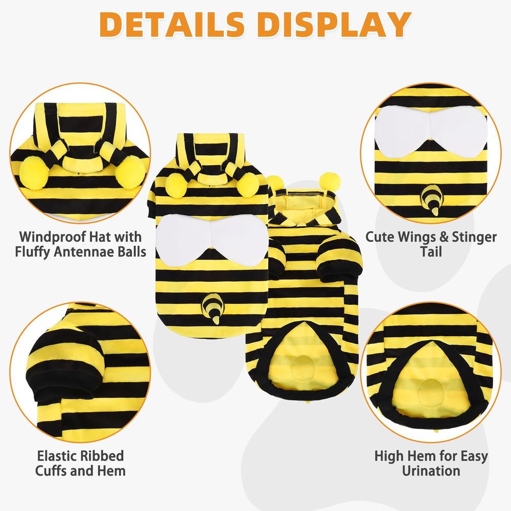 KOOLTAIL bee headgear close-up for realistic pet look.