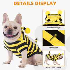 KOOLTAIL Dog Bee Costume Hoodie headgear detail showcases cohesive bee look