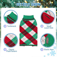 KOOLTAIL dog christmas sweater leash hole detail enables easy leash attachment on walks