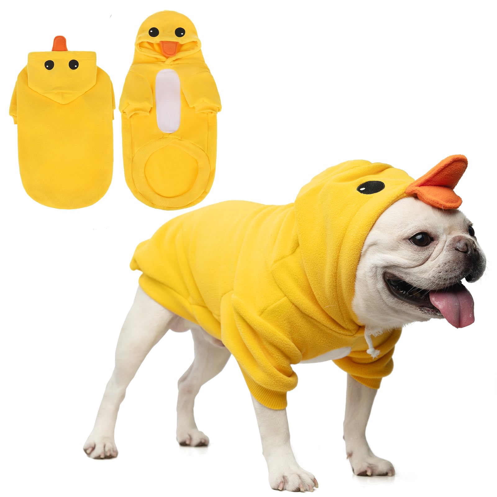 KOOLTAIL dog duck costume front view for playful Halloween cosplay and photo-friendly wear.