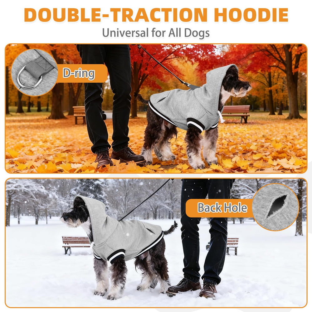KOOLTAIL hoodie detail highlights back leash attachment and harness-ready design.