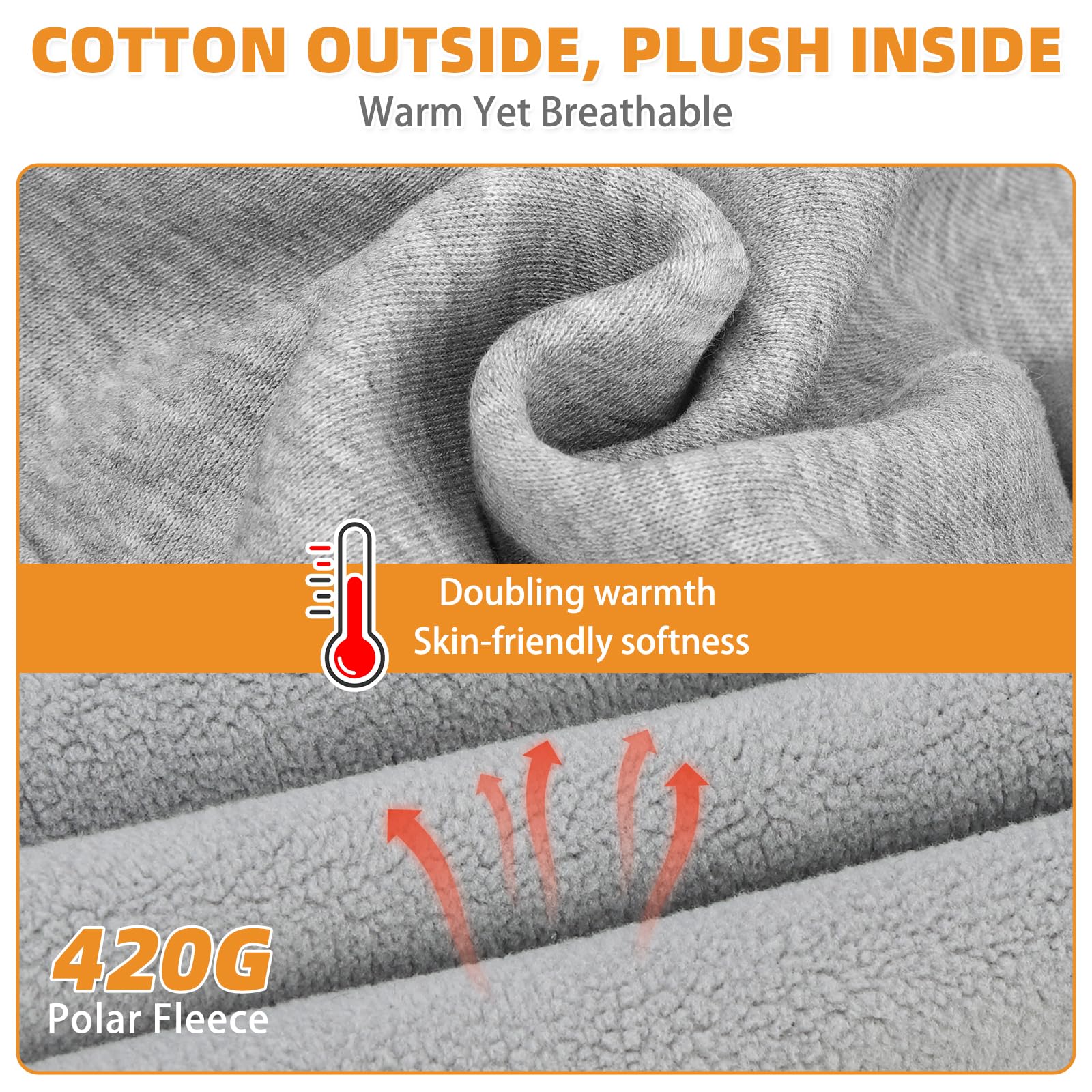 KOOLTAIL fleece-lining closeup emphasizes soft, cozy warmth on chilly days.