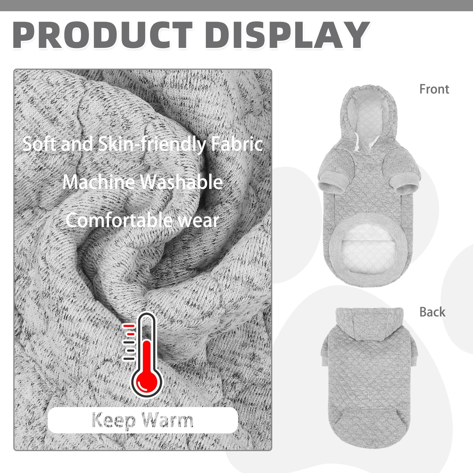 KOOLTAIL dog hoodie hood-drawstring — adjustable warmth against chilly winds.