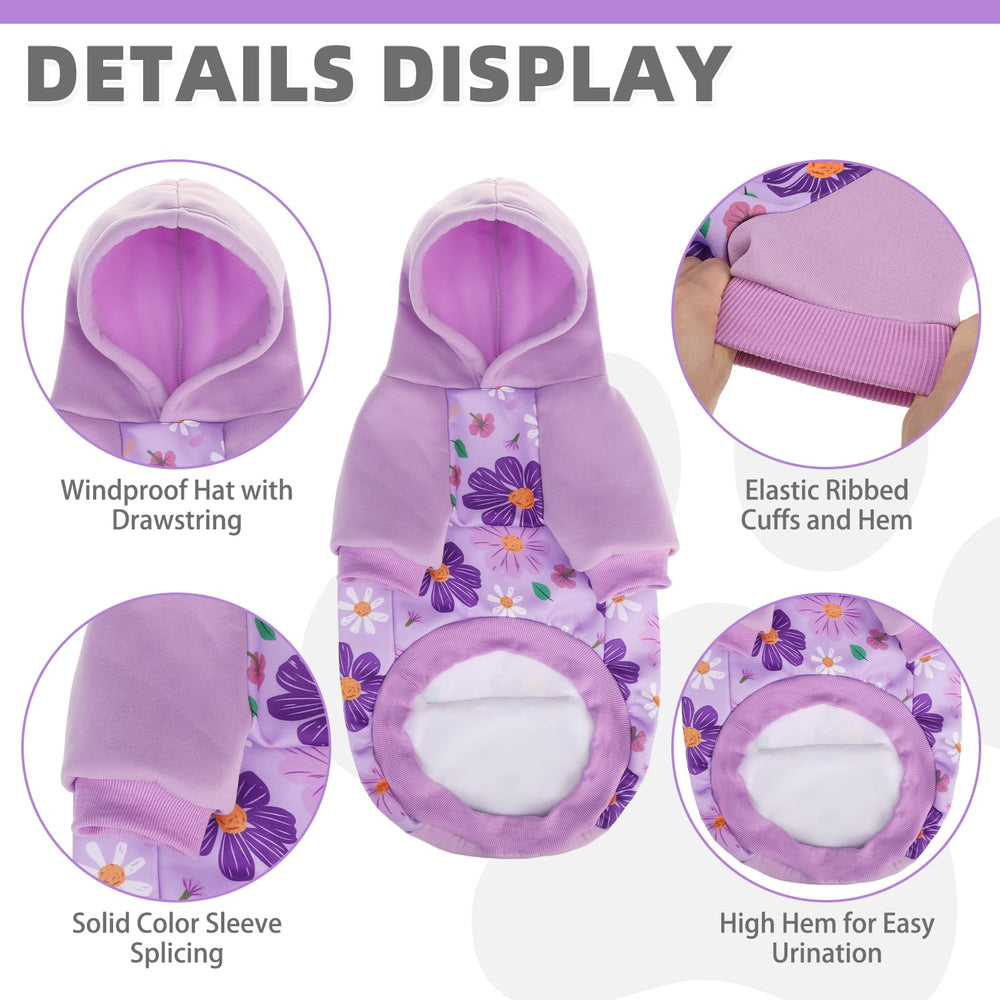 KOOLTAIL dog hoodie adjustable hood shields against chilly breeze outdoors.