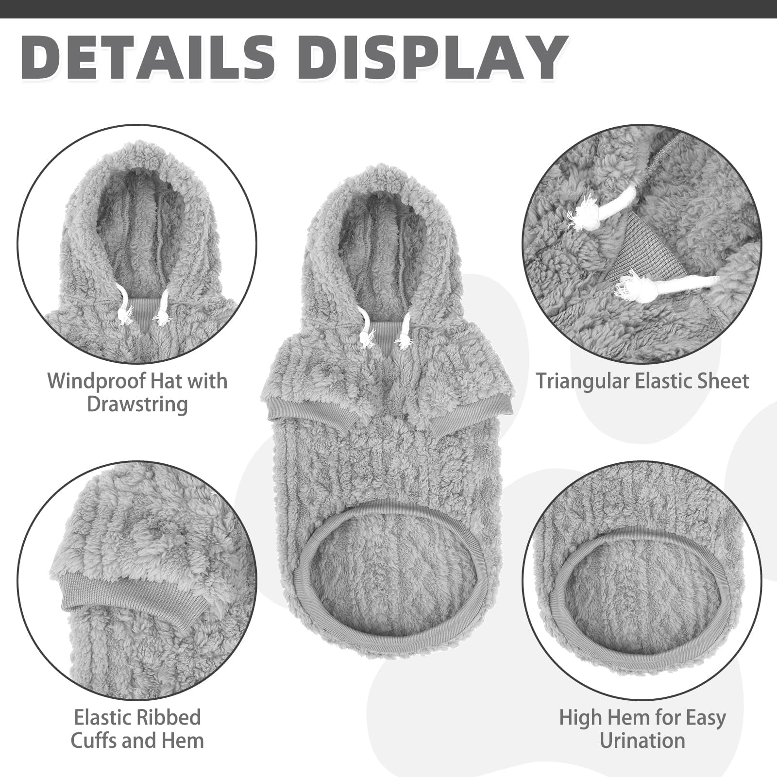 KOOLTAIL dog hoodie leash hole design enables quick leash attachment outdoors