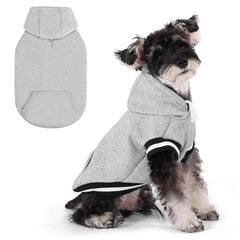 KOOLTAIL dog hoodie front view shows leash hole and D-ring for easy daily walks.