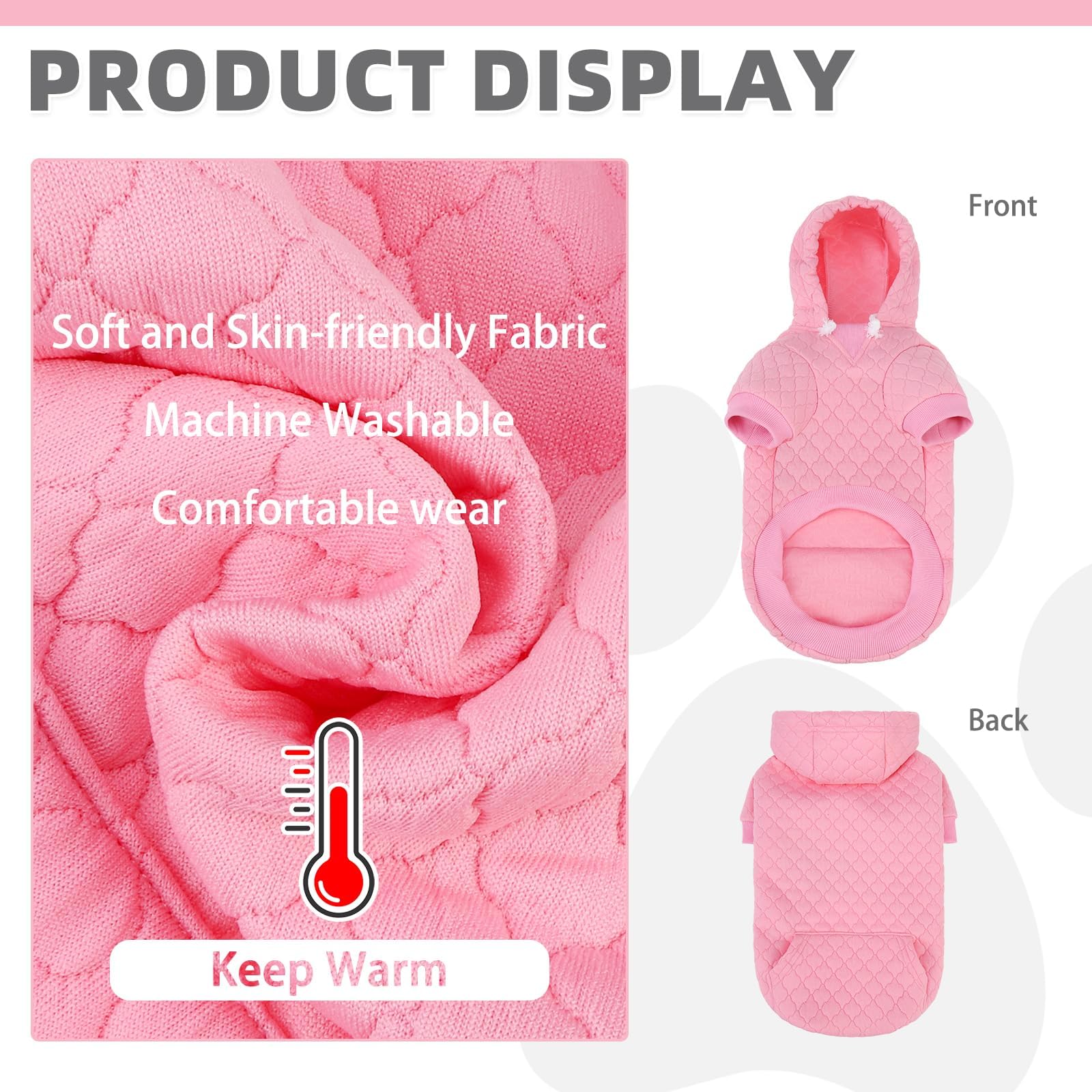 KOOLTAIL dog hoodie leash hole detail enables easy harness attachment during walks.