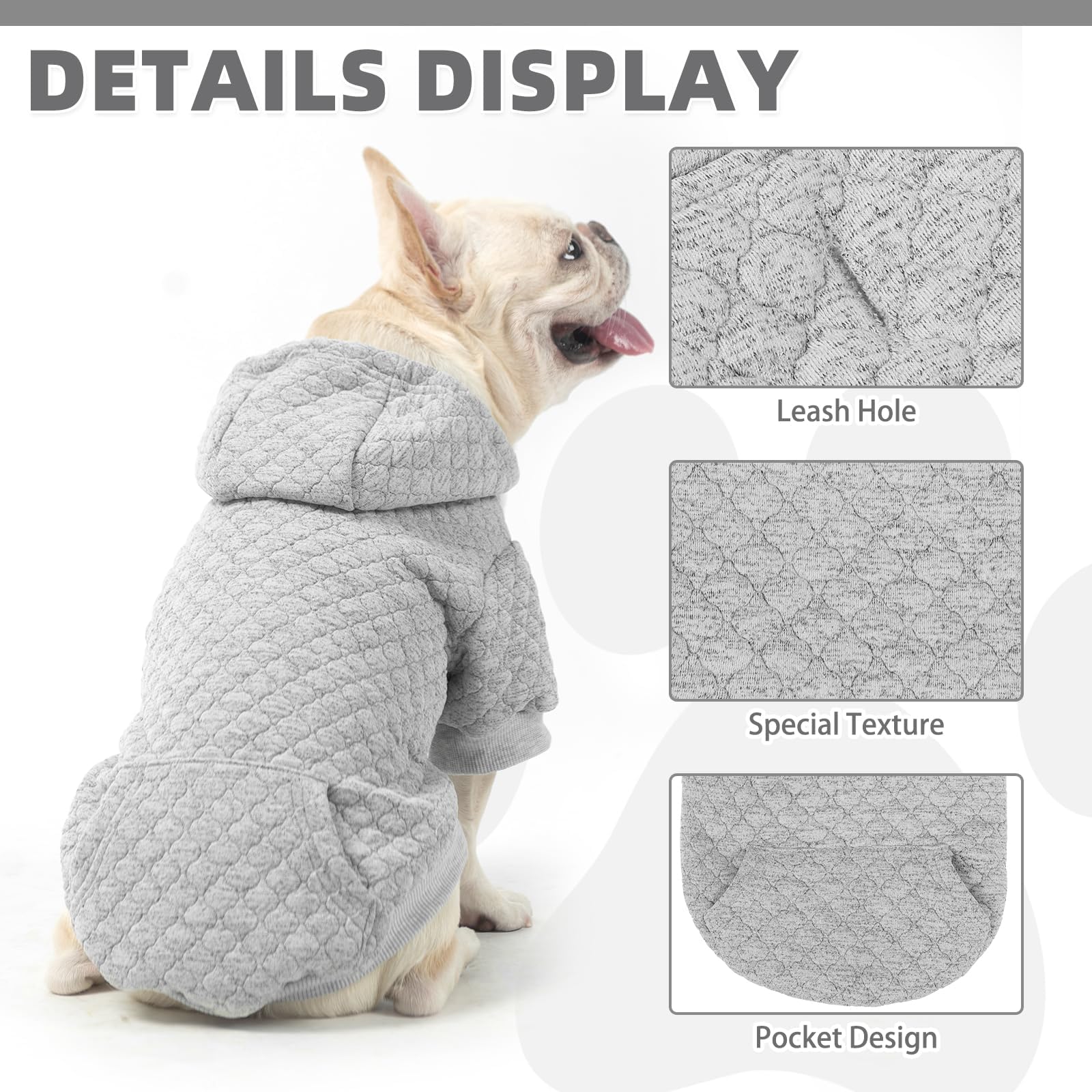 KOOLTAIL dog hoodie leash hole — simple harness access during walks.